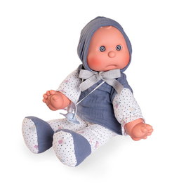 Antonio Juan 83207 Muñeca Dolly Musical Mi Primer Antonio Juan - Niña, Incluye Capota, Camiseta, Chupete y Caja Musical, +18 Meses