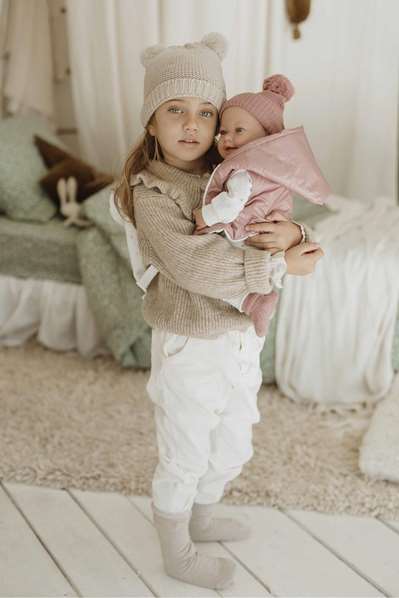 Muñecas Arias Muñeca Elegance 45 cm Adi Rosa con Mochila - Muñeco de Peso para Niñas 3 Años en Español