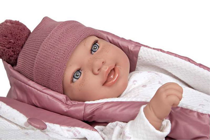 Muñecas Arias Muñeca Elegance 45 cm Adi Rosa con Mochila - Muñeco de Peso para Niñas 3 Años en Español