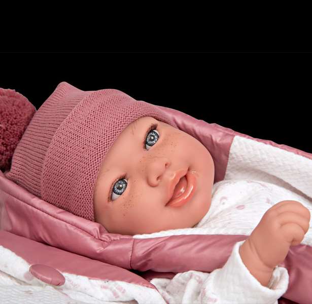 Muñecas Arias Muñeca Elegance 45 cm Adi Rosa con Mochila - Muñeco de Peso para Niñas 3 Años en Español