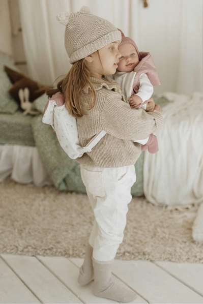 Muñecas Arias Muñeca Elegance 45 cm Adi Rosa con Mochila - Muñeco de Peso para Niñas 3 Años en Español