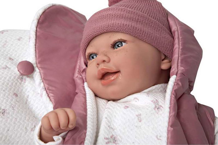 Muñecas Arias Muñeca Elegance 45 cm Adi Rosa con Mochila - Muñeco de Peso para Niñas 3 Años en Español