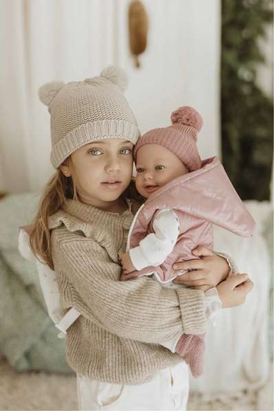 Muñecas Arias Muñeca Elegance 45 cm Adi Rosa con Mochila - Muñeco de Peso para Niñas 3 Años en Español