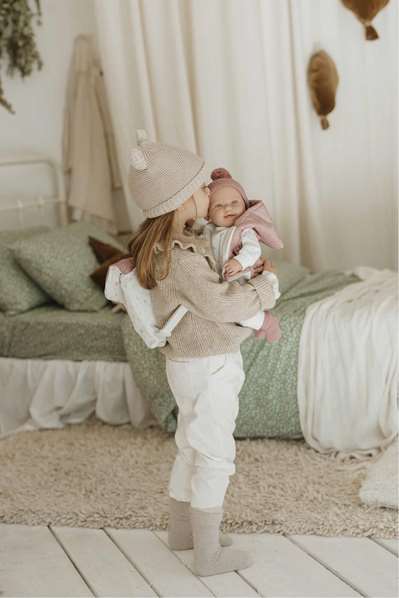 Muñecas Arias Muñeca Elegance 45 cm Adi Rosa con Mochila - Muñeco de Peso para Niñas 3 Años en Español