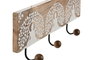 DKD Home Decor Perchero de Pared Oriental Buda Hoja Blanco Natural 5 x 16 x 38 cm