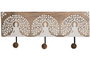 DKD Home Decor Perchero de Pared Oriental Buda Hoja Blanco Natural 5 x 16 x 38 cm
