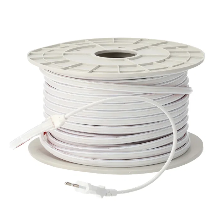 Tira LED Flexible 12W/M 230VAC 286LEDs/M SMD2025 1800Lm/M IP65 3000K 50 Metros