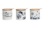 DKD Home Decor Azucareros Stella Maris Surtido de 3 piezas en Azul y Blanco