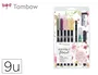 Tombow Set Watercoloring Floral 9 Piezas Rotuladores Doble Punta Tinta Base Agua