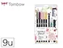 Tombow Set Watercoloring Floral 9 Piezas Rotuladores Doble Punta Tinta Base Agua
