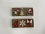 DKD Home Decor Set de 3 Decoraciones Colgantes de Navidad Tradicional MDF Rojo Blanco Natural 7.7x21x1.5 cm Surtido Aleatorio