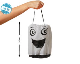 Bolsa Para Dulces De Halloween Blanca Con Cara De Fantasma 32 cm de Accesorio De Fiesta Infantil Temática 2025