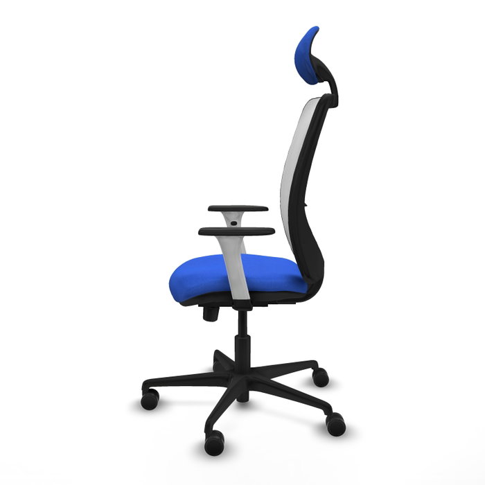 PIQUERAS Y CRESPO Silla de oficina Zulema con mecanismo Sincro/Traslack Azul y Blanco