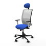 PIQUERAS Y CRESPO Silla de oficina Zulema con mecanismo Sincro/Traslack Azul y Blanco