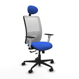 PIQUERAS Y CRESPO Silla de oficina Zulema con mecanismo Sincro/Traslack Azul y Blanco