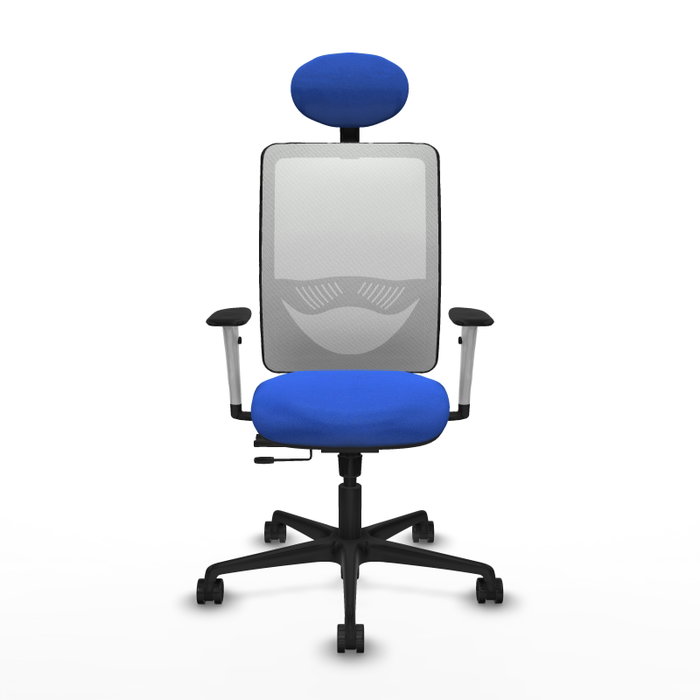 PIQUERAS Y CRESPO Silla de oficina Zulema con mecanismo Sincro/Traslack Azul y Blanco