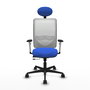 PIQUERAS Y CRESPO Silla de oficina Zulema con mecanismo Sincro/Traslack Azul y Blanco