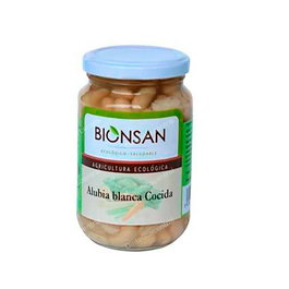 Bionsan Alubias Blancas Cocidas 220g Ecológico, Legumbre Cocida en Conserva, Ricas en Fibra y Proteína Vegetal, Apto para Veganos y Vegetarianos
