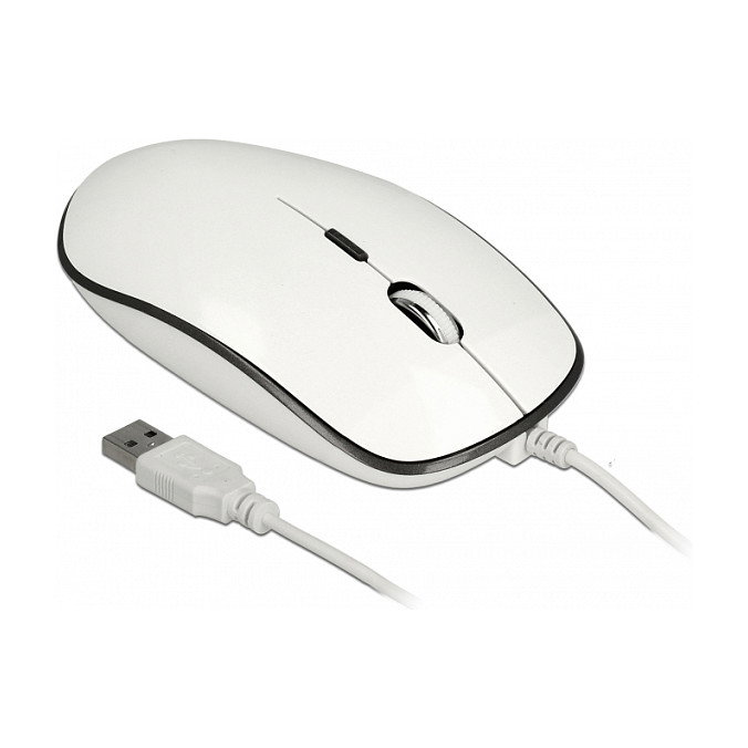 DeLOCK 12532 Ratón Óptico Ambidiestro 3200 DPI Blanco DeLOCK 12532 Ratón Óptico Ambidiestro 3200 DPI Blanco