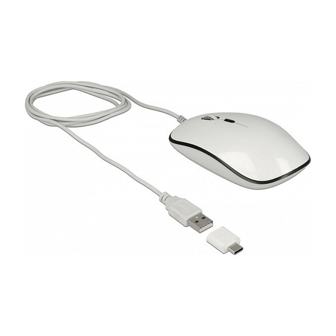 DeLOCK 12532 Ratón Óptico Ambidiestro 3200 DPI Blanco DeLOCK 12532 Ratón Óptico Ambidiestro 3200 DPI Blanco