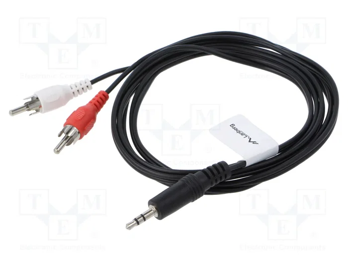 Lanberg CA-MJRC-10CC-0015-BK Cable de Audio 3,5mm a 2x RCA, 1,5m, Negro