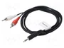 Lanberg CA-MJRC-10CC-0015-BK Cable de Audio 3,5mm a 2x RCA, 1,5m, Negro