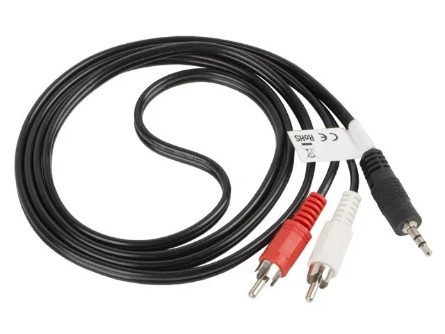 Lanberg CA-MJRC-10CC-0015-BK Cable Audio Estéreo 3.5mm Macho a 2 RCA Macho 1.5 Metros Negro