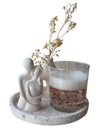 Aberto Design Velas de Concreto 31ST Conjunto de 4 Velas de Soya Blancas para Decoración Elegante y Ambiente Sereno