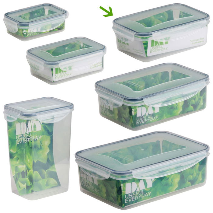 DAY Hermético Rectangular 1 L Storage Apto Lavavajillas Microondas Congelador Libre BPA