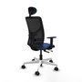PIQUERAS Y CRESPO Silla de oficina Motilla con mecanismo Sincro/Traslack, Azul marino y Negro