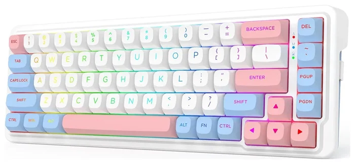 Redragon K709WBP-RGB-PRO Teclado Mecánico Inalámbrico RGB Blanco Layout Polaco 68 Teclas