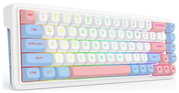 Redragon K709WBP-RGB-PRO Teclado Mecánico Inalámbrico RGB Blanco Layout Polaco 68 Teclas