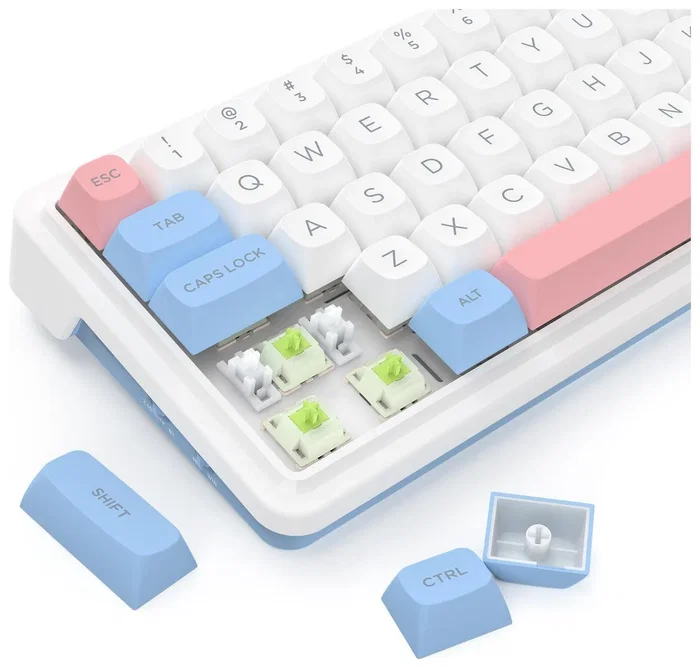 Redragon K709WBP-RGB-PRO Teclado Mecánico Inalámbrico RGB Blanco Layout Polaco 68 Teclas
