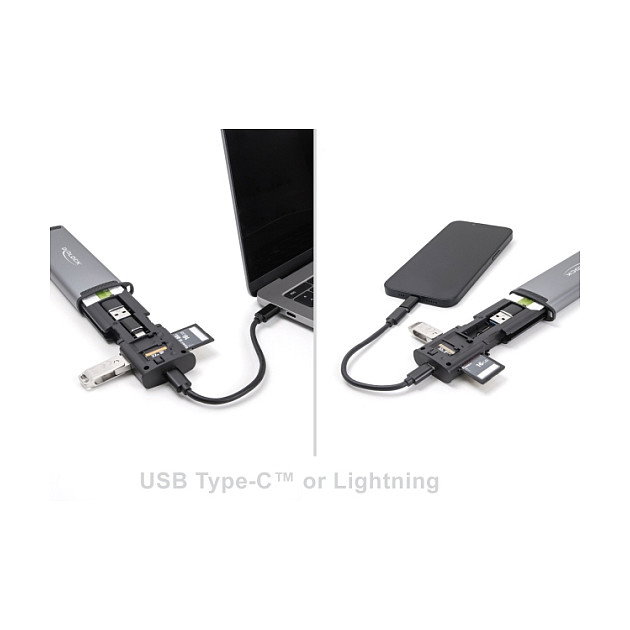 DeLOCK 91018 Lector de tarjetas USB 5 Gbps con ranuras SD y Micro SD