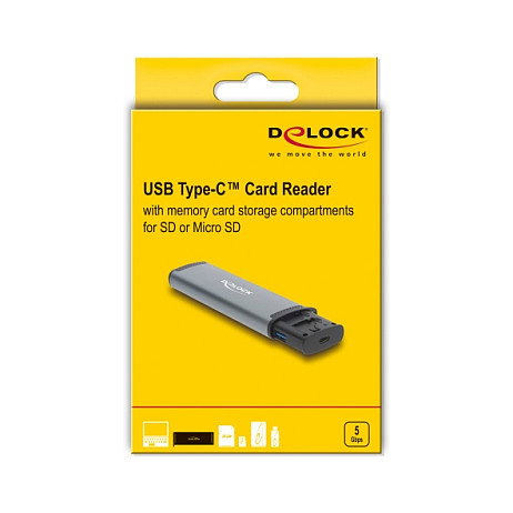 DeLOCK 91018 Lector de tarjetas USB 5 Gbps con ranuras SD y Micro SD