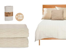 Giftdecor Colcha de Rombos Beige 180x260cm