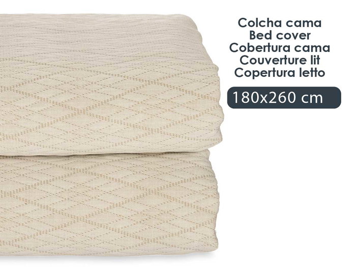 Giftdecor Colcha de Rombos Beige 180x260cm