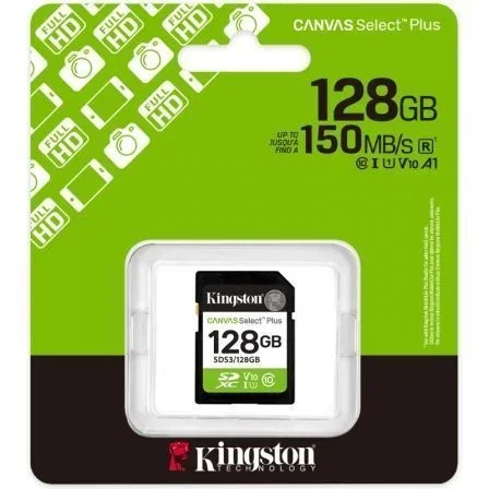Kingston Technology Canvas Select Plus 128 GB SDXC UHS-I U1 V10 150 MB/s