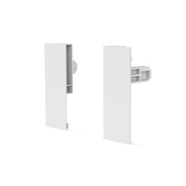 HERRAJES ALK Juego Fijación Frontal Qube Vidrio H90 Acabado Blanco Altura H90