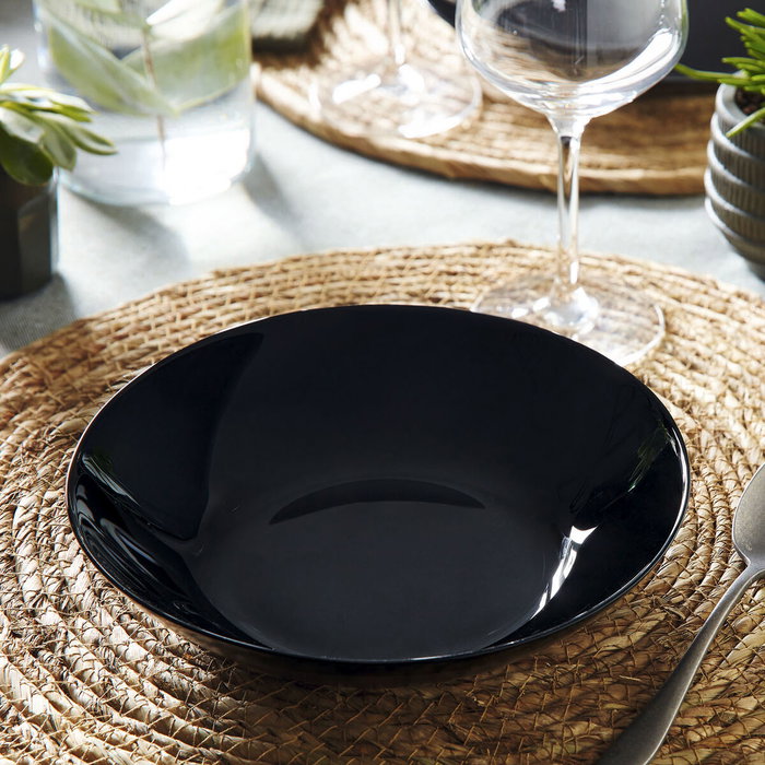 Luminarc Plato Hondo Zelie Negro 20 cm en Vidrio Templado