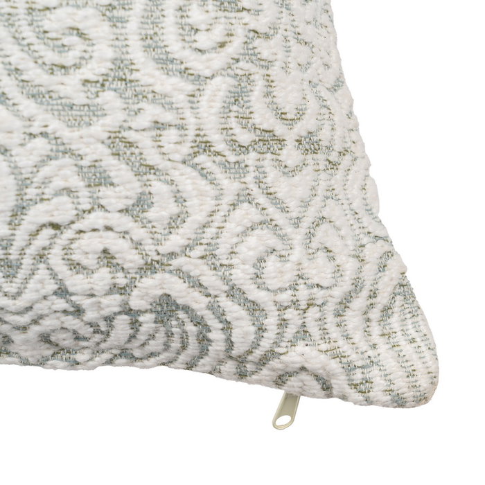Cojín Blanco-Verde Algodón Decoración 40 X 60 cm (Set de 2)