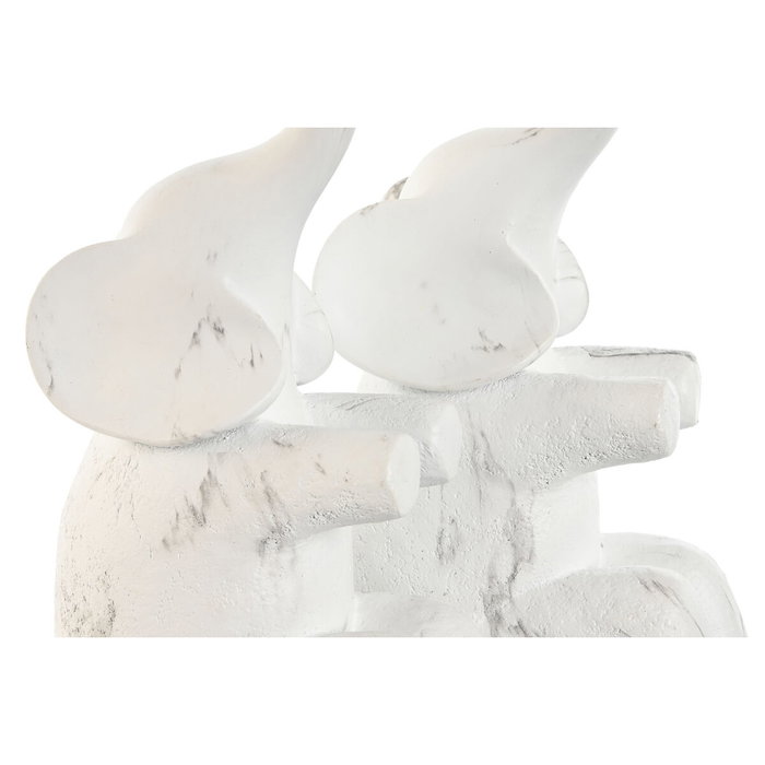 DKD Home Decor Set de 2 Sujetalibros de Resina Elefante Blanco y Gris