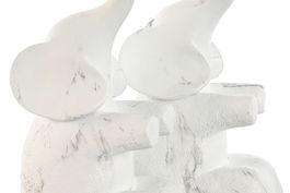 DKD Home Decor Sujetalibros Colonial Blanco Gris Resina Set de 2 Piezas 9 x 29.5 x 14.5 cm