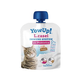 Yow Up! L.Casei Probióticos para Gatos Sabor Pavo - 10 Sobres de 85gr, Sin Necesidad de Frío