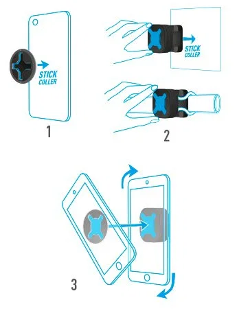 Mobilis 044003 Soporte Pasivo Universal de Pared para Smartphone y Tablet, Mecánico y Magnético, Uso Interior, Negro