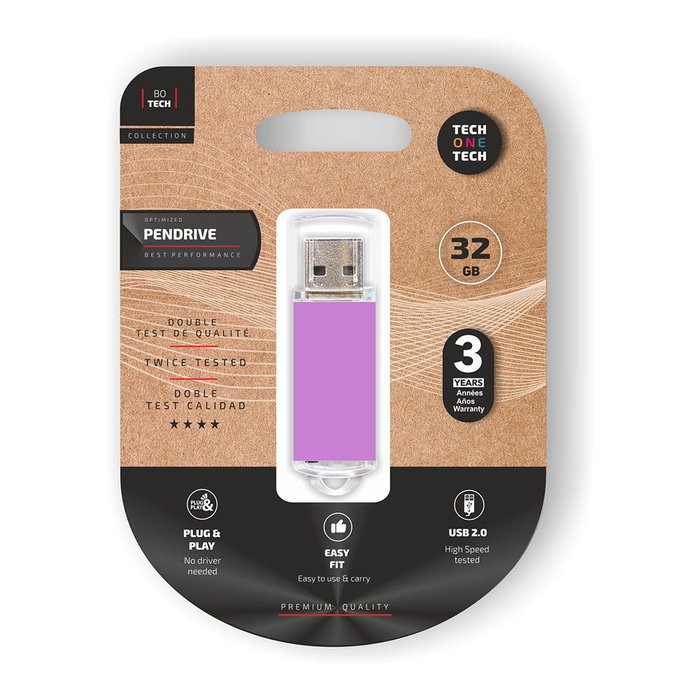 Tech One Tech Basic USB 2.0 32 GB Púrpura Claro Tech One Tech Basic USB 2.0 32 GB Púrpura Claro