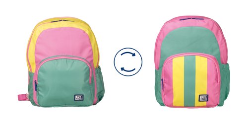 Oxford Mochila Colorblock Reversible Modelo 2 Bubblegum