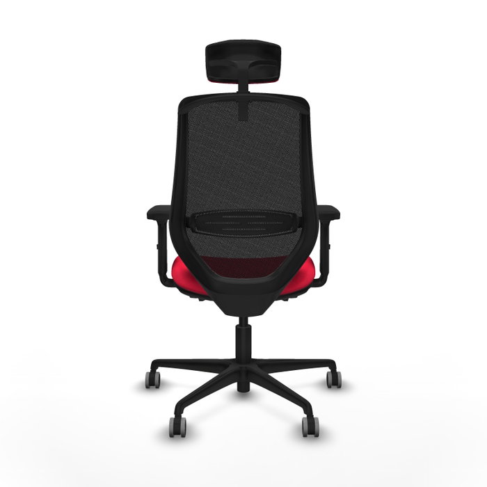 PIQUERAS Y CRESPO Silla de oficina Mardos con mecanismo Sincro/Traslack, Rojo y Negro
