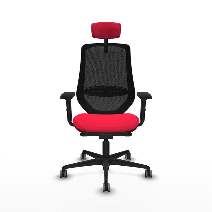 PIQUERAS Y CRESPO Silla de oficina Mardos con mecanismo Sincro/Traslack, Rojo y Negro