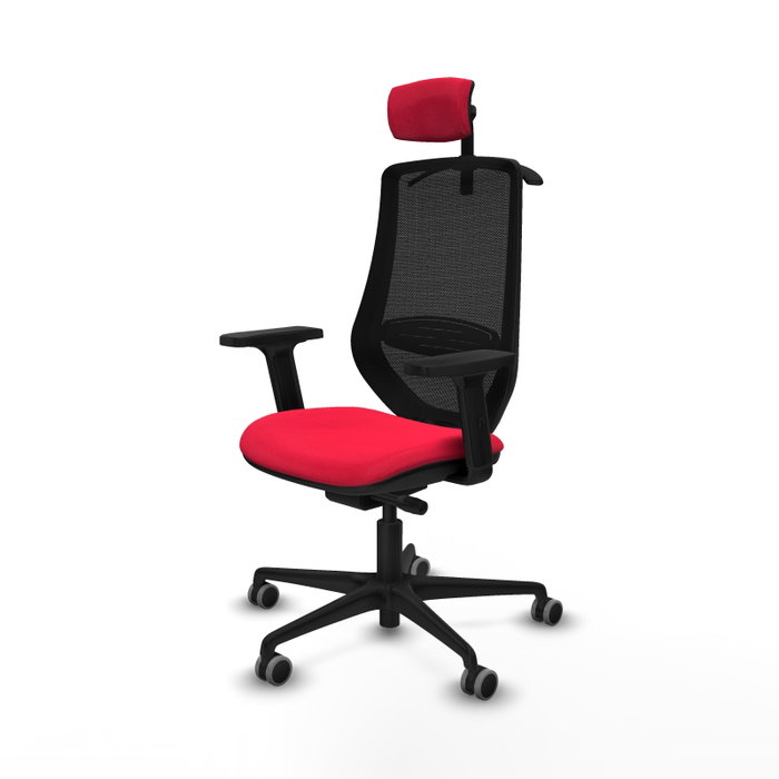 PIQUERAS Y CRESPO Silla de oficina Mardos con mecanismo Sincro/Traslack, Rojo y Negro